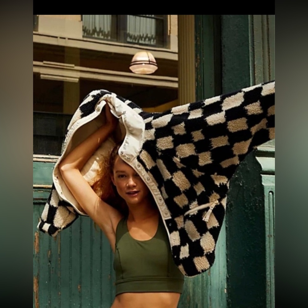 Free people hit the slopes checkered jacket